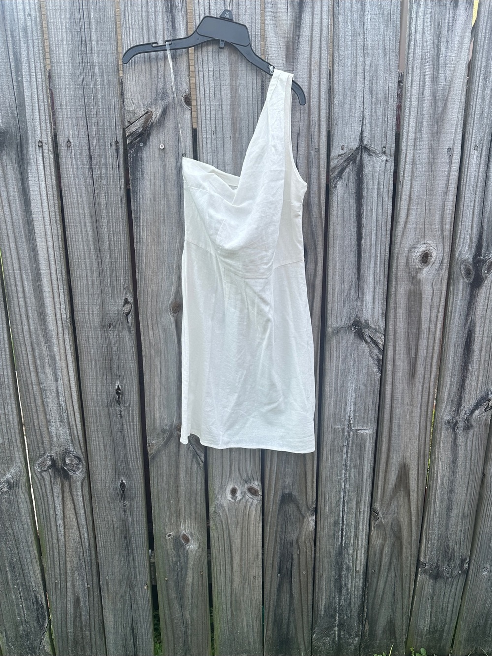 A New Day One-Shoulder Off-White Linen Dress